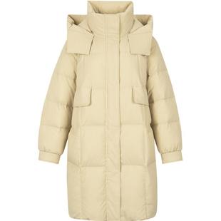 衣香丽影连帽羽绒服女中长款2025年冬季新款宽松安心绒厚外套爆款