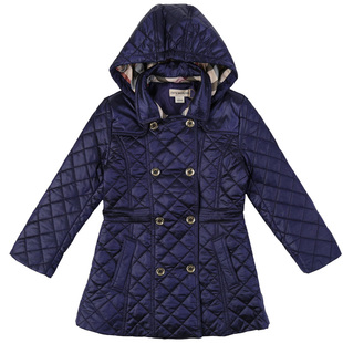 IVY HOUSE常春藤童装女童冬季新款 经典小菱格棉服外套校园风格子