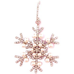 单只银针夸张珍珠锆石雪花耳坠2023年新款潮在逃公主耳环冬天百搭