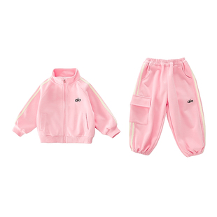 女童春装巨好看套装女孩韩版运动工装裤两件套女宝宝超洋气衣服秋