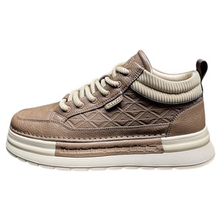 中帮马丁靴男款2025秋冬季低帮短靴增高厚底潮牌男鞋复古工装靴子