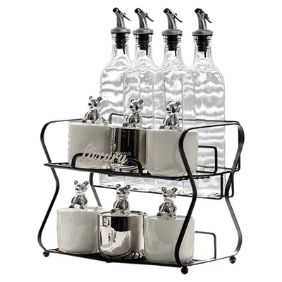 高颜值银色调味罐套装