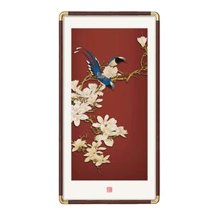 喜气盈门玄关装饰画新中式入户正对门喜上眉梢喜鹊寓意好过道挂画