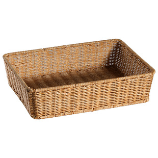 家好点仿藤编收纳篮子桌面洗漱用品置物筐酒店民宿拖鞋毛巾储物篮