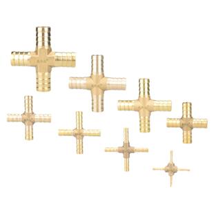 全铜十字形四通宝塔接头4/6/8/10/12/14/16/19mm水管煤气软管分流