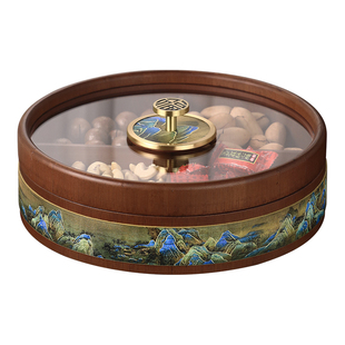 2025新款中式实木干果盘茶几零食收纳客厅高端精致高颜值家用果盒