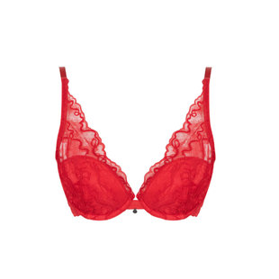 【浮玉全罩杯】青色性感蕾丝红色内衣套装 本命年结婚新娘文胸