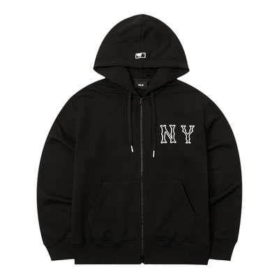 MLB外套男装女装秋季新款运动休闲上衣黑色针织夹克3ATRB3044