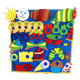 好饿的毛毛虫表演道具幼儿园围裙剧英语早教启蒙不织布绘本课教具