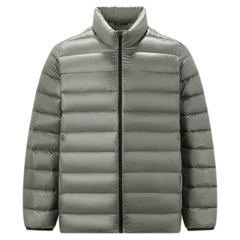 森马冬轻薄内胆纯色立领羽绒服男