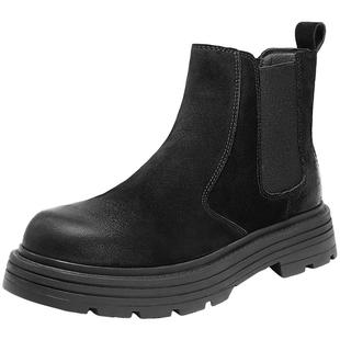 张凌赫同款百丽男鞋厚底增高切尔西靴25冬款休闲短靴加绒8WA01DD5