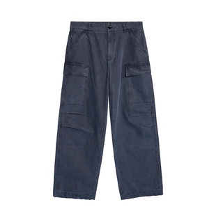 DOKIE秋冬新品活性染酵洗400G珠帆布休闲宽松直筒工装伞兵裤男装