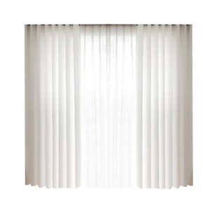 奶油色透光不透人幻影纱帘轻薄轻奢复古北欧窗帘客厅卧室高端日式