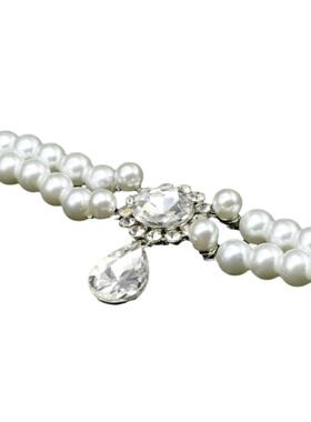 珍珠choker水滴法式复古双层项链