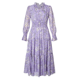 【100桑蚕丝】La Koradior拉珂蒂商场同款2025真丝印花蛋糕裙女