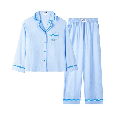 LazyDaisy条纹刺绣家居服