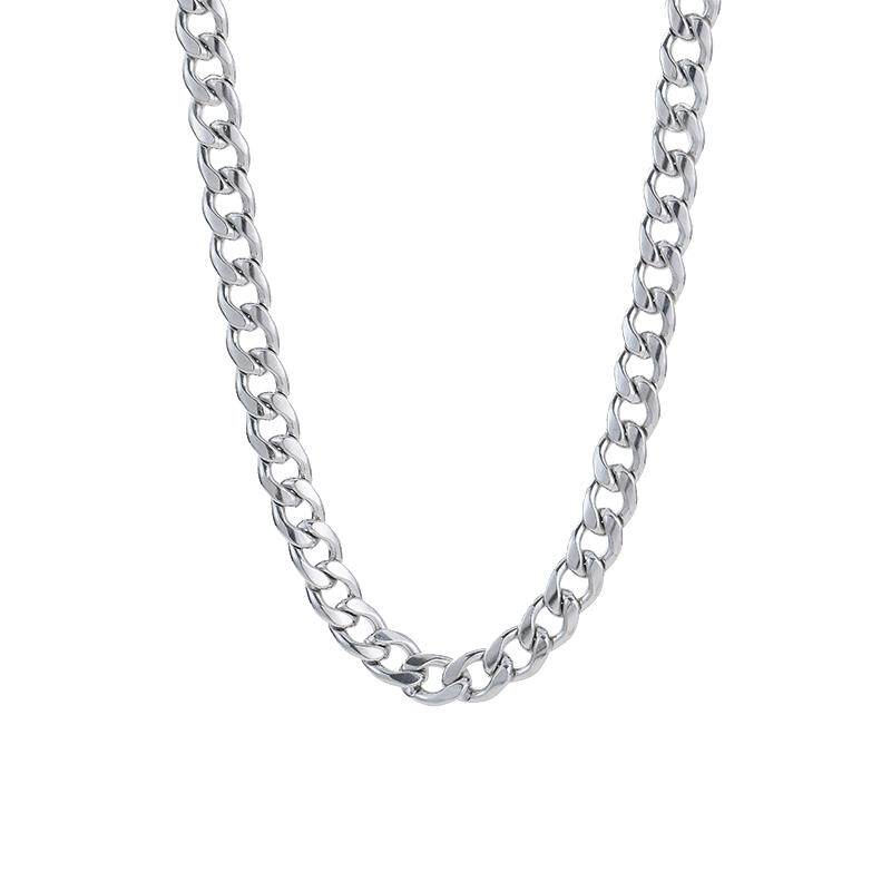 钛钢链条项链男潮古巴链嘻哈