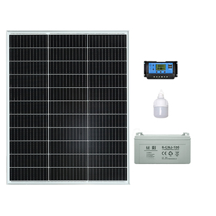 全套单晶太阳能发电板系统12V光伏电池板100W监控24伏家用充电瓶