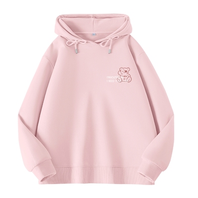 唐狮粉色宽松连帽卫衣女秋冬2025新款爆款小个子长袖上衣外套女VB