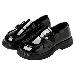 千百度童鞋公主鞋黑色女童小皮鞋单鞋子2026春秋季新款女宝舞蹈鞋