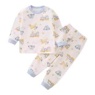 婴儿秋装衣服分体套装女宝宝打底内衣男童中领秋衣秋裤纯棉秋冬款