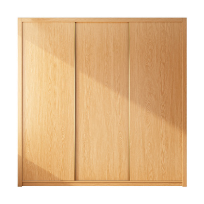 政补定制实木推拉门衣柜家用卧室收纳柜子原木风小户型储物柜衣橱