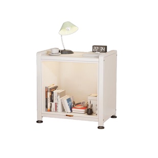 可移动床头柜家用卧室2025爆款小型置物架储物柜一体高级金属柜子