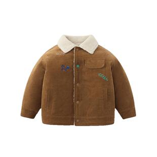 [灯芯绒]齐齐熊宝宝加绒外套男女童冬儿童加厚保暖棉衣内里羊羔绒