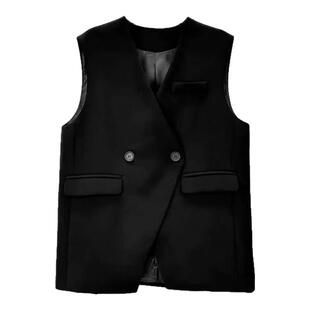 春秋大码休闲套装女韩版宽松直筒中长款长袖连衣裙西装马甲两件套