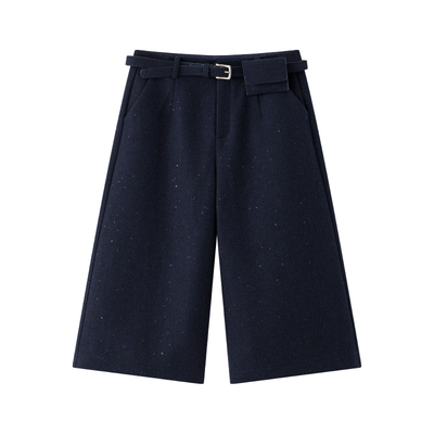 CHICJOJO亮片毛呢七分裤