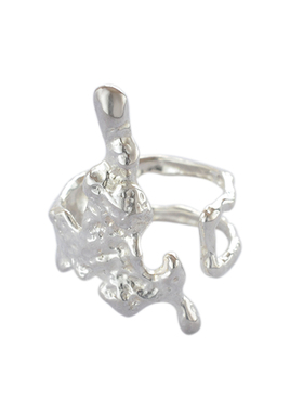 无怯纯银个性重工夸张开口戒