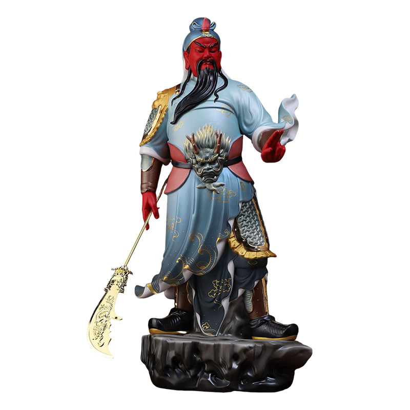 陶瓷关公像武财神关二爷神像摆件