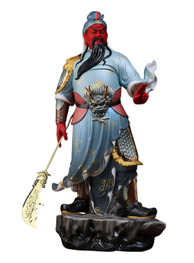 陶瓷关公像武财神关二爷神像摆件