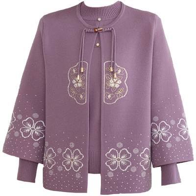 新中式国风套装洋气妈妈冬装外套