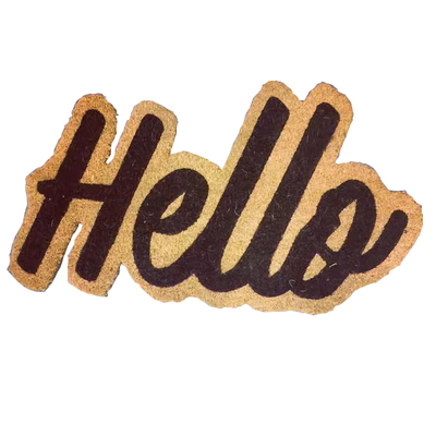 印度进口椰棕地垫美式简约异形入户门hello 您好除尘蹭土脚垫定制