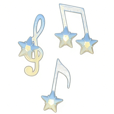 Coreland梦核风音符星星发夹千禧风浅蓝色音乐发卡刘海边夹y2k