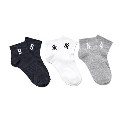 MLB官方 男女情侣舒适百搭三件组合套装运动短袜25秋冬新款SOLS1