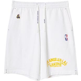 杰克琼斯男装NBA联名款湖人队篮球发泡字母纯棉短裤子25年秋季