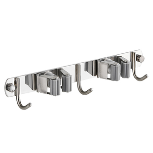 拖把挂钩卫生间收纳神器免打孔不锈钢扫把挂架强力粘胶壁挂拖布夹