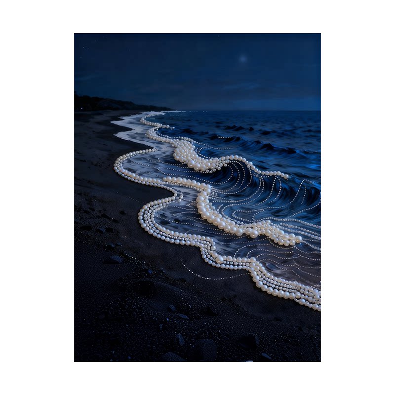 轻奢高级感海边珍珠画手工diy画