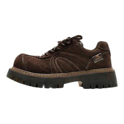 多嘴驴Donkey棕色厚底大头德比鞋