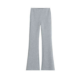 黑色小个子九分加绒微喇裤女大码胖mm秋冬高腰直筒八分显瘦喇叭裤