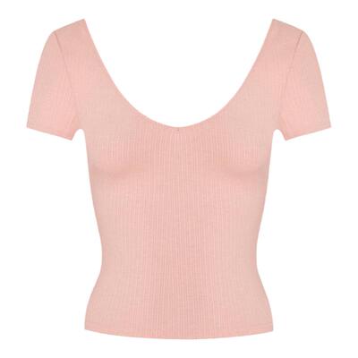 ITSNIKAR桃心领露背短袖