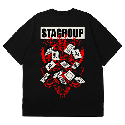 STA短袖宽松男女生麻将醒狮潮牌