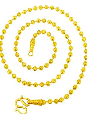 时尚轻奢镀24k黄金色男士项链