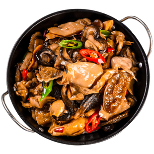 干锅山菌酒店宴席半成品湘菜小炒杏鲍菇金钱菇秀珍菇羊肚耳鹿茸菇