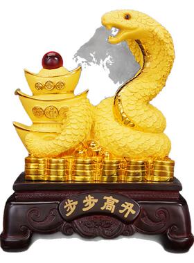 生肖蛇摆件 新年金蛇招财客厅玄关办公室桌面装饰品开业礼品定制