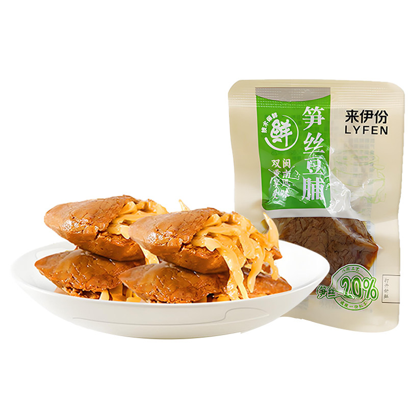 来伊份笋丝豆脯500g夹笋干豆脯豆干休闲零食卤味素肉五香味豆腐干