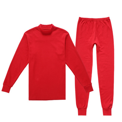 男孩大童秋衣秋裤半高领纯棉毛衫