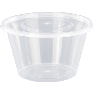 加厚透明圆形食品级一次性餐盒塑料外卖打包盒商用便当盒粥桶饭盒